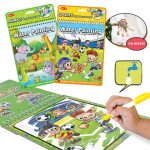 Educational kids drawing toys children doodle jams magic water pen book reusable drawing book painting kits for kids