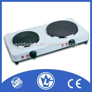 Electric Stove Double Burner Hot Plate (With Lid), Electric Cooker with Cast Iron Heating Element