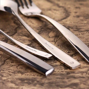 Elegant Thicken Cutlery Set Spoon Fork Knife 4 Pcs Metal Dinnerware Tableware Sets