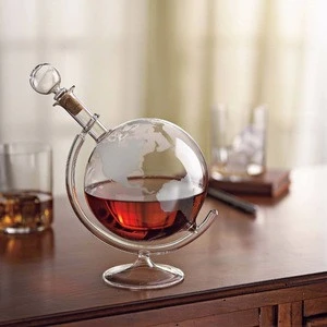 Etched glass decanter