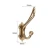 Import European style copper vintage double towel coat hook wall mounted clothes hat rack hooks golden rustic coat hook from China