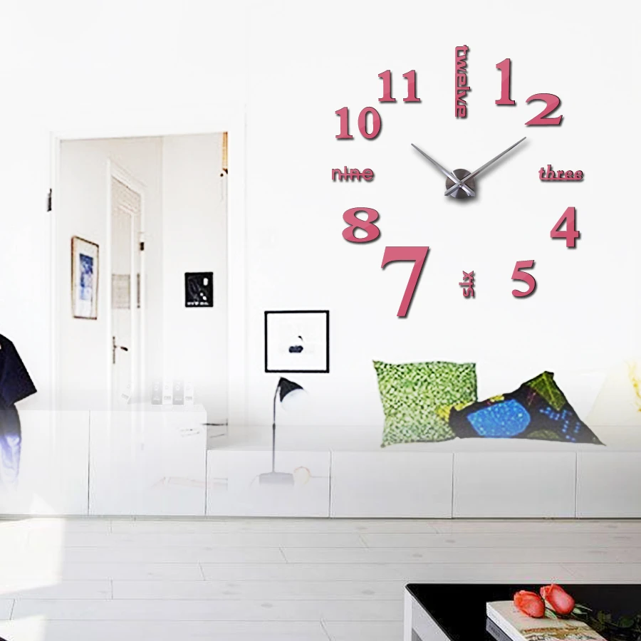 European Style Quartz Needle Living Room 3D Wall Clock Modern Design