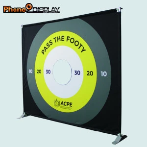 Exhibition retractable dye-sublimation step and repeat banner stand