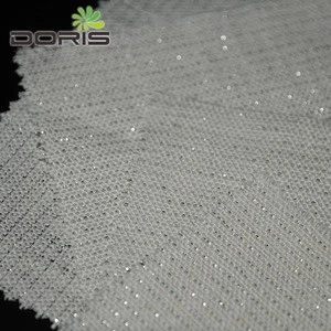 Extravagant silver linen cotton Metallic shimmer lurex fabric