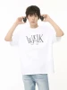 Factory customized mens Korean style personality fun cartoon letter T-shirt printing round neck top mens size