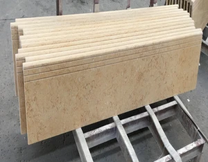 Factory hot sales Polished Yellow step riser outdoor granite stairs