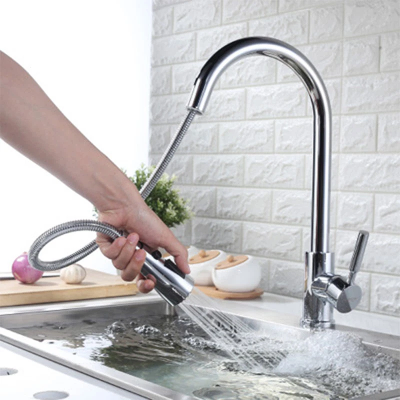 Factory Outlet Mixer Tap Kitchen Taps Faucet,   304 Stainless Steel Pull Down Kitchen Faucet Pull Out Hose