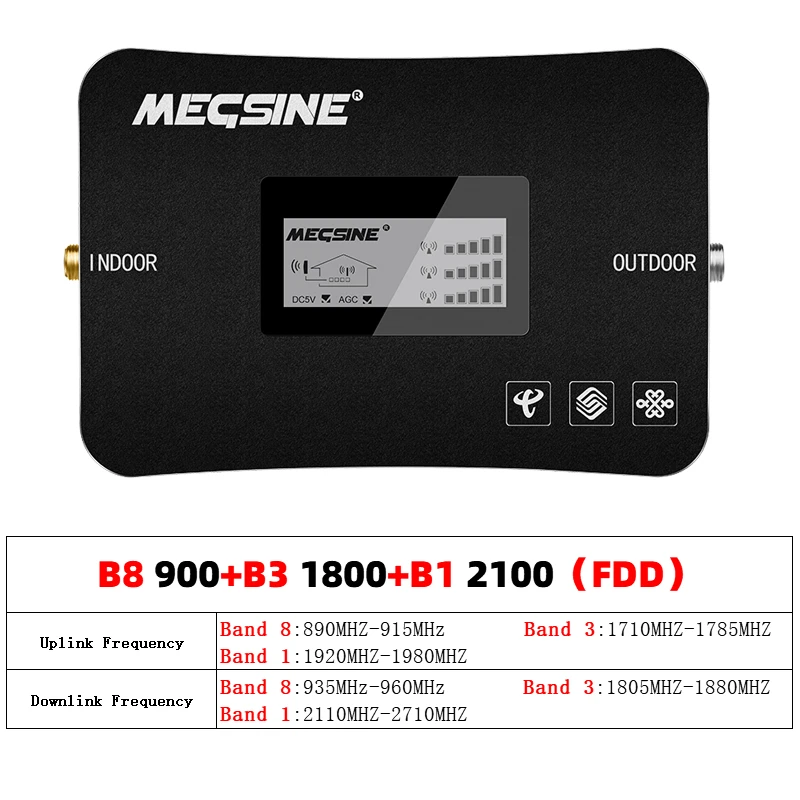 Factory Price 800 900 1800  Mhz Tri-band Mobile Phone 2g3g4g B8B3B5 Signal network Booster Repeater