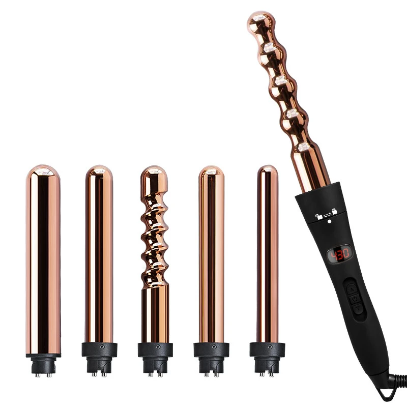 Factory Supplier multifunction hairstyle curling iron black handle titanium hair stick curling irons for hair