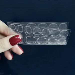 Factory Supply 24pcs/sheet Clear Double Side Adhesive Nail Tape Sticker Sticky Tape For Artificial Nail Tips