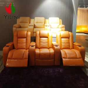 Factory supply new design private movie theater seats home theatre chair sofa modern adjustable headrest electric recliner