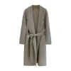 Factory Supply Womens White Trench Coat Simple Coat With Elastic Belt Wool Coat