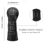 Factory Wholesale Fairway Golf Headcovers Drop Shipping Golf Club Head Covers with USA Letter Customer Logo Leather Golf Wood Co