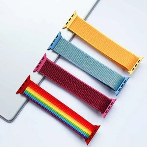 Factory wholesale high quality Nylon watch band for Apple watch band , 38mm 40mm 42mm 44mm wristband for iwatch 12345