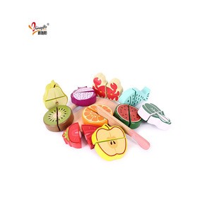 Fair Price Wooden Play Cutting Vegetable and Fruit Cooking Food Set Kitchen Toy for Kids