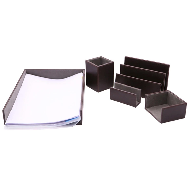 fancy leather pen stand desktop trays colored luxury office organizer desk accessories
