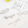 Fashion Alloy Triangle Moon Star Lips Round Hair Clip Jewelry