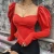 Import Fashion Vintage Women Puff Designs Wholesale Ladies Ruffle Long Sleeve Blouse from China