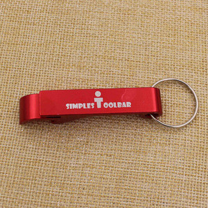 Fast delivery red aluminum bottle openers key chain custom made