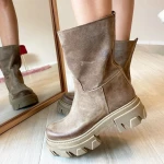 Fine workmanship rubber womens leather  work boots