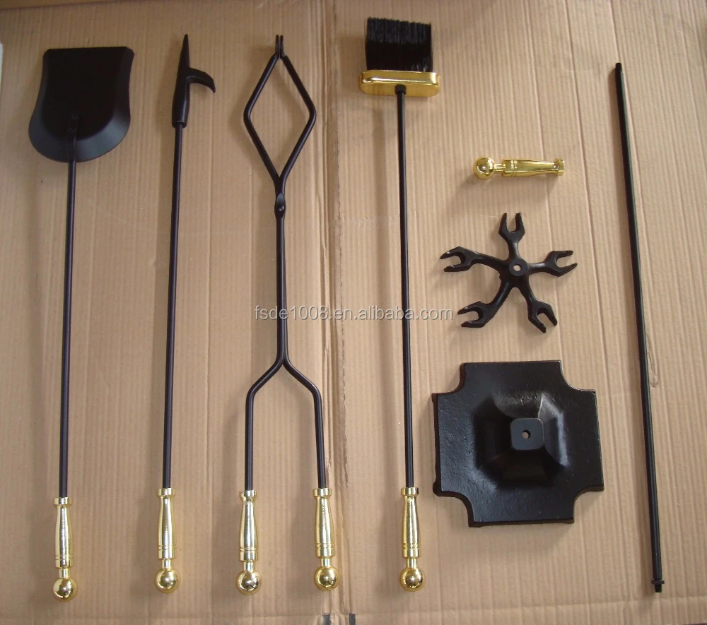fireplace tools set, shovel, poker, tong ,brush /cast iron