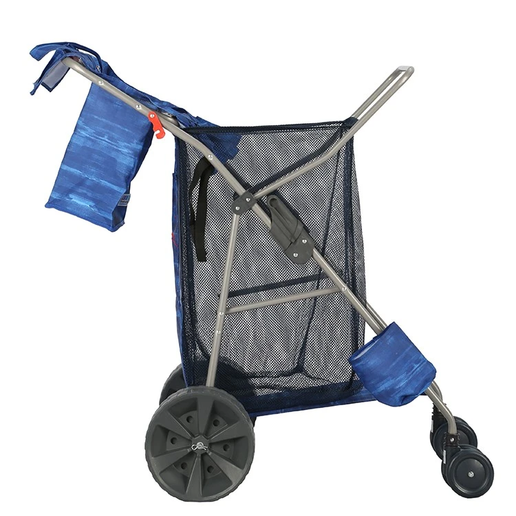 Folding portable camping Beach Fishing Cart Trolley Deluxe Tote Storage Transport Wheeler