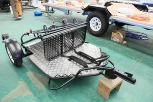 Folding Single RAIL Motorcycle Enclosed Trailer used for Harley Honda Gold Wing Motorbike With Accessory