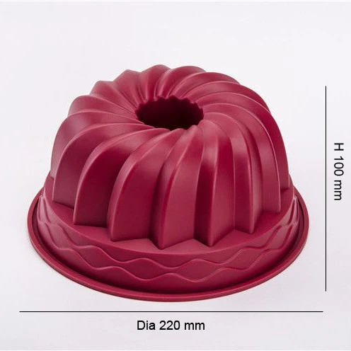 Food grade silicone cake baking pan professional non-stick bundt fluted chiffon silicone cake mould