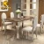 Import Foshan furniture factory glass table top dinning table set dining table with 6 chairs DT002 from China