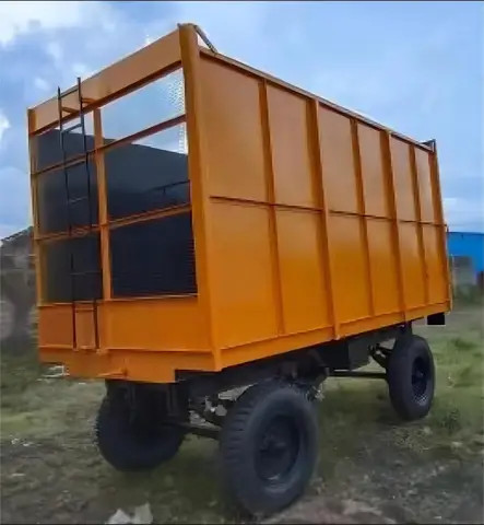 Four Wheel Harvester Tipping ( Dumping ) Trailer Trolley Suagarcane Harvester TRAILER