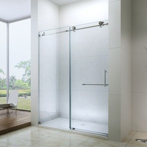 Frameless Interior Frosted Glass Bathroom Sliding Shower Door