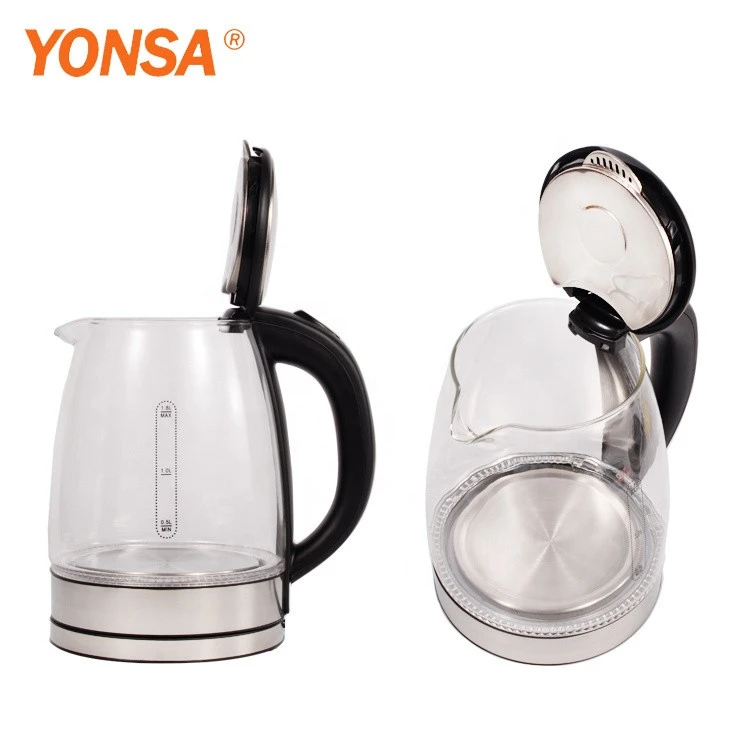 Free Sample Manufacture New Blue Light 110V 1.8L Big Smart Electronic Glass Stainless Steel Tea Water Electric Kettle