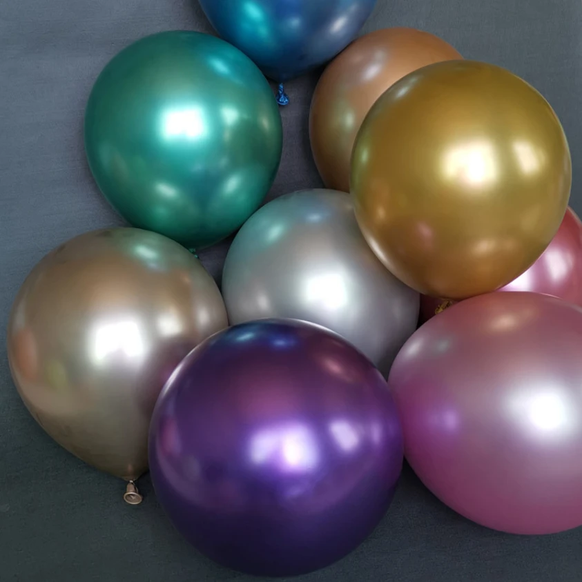 Free Shipping 5 Inch Gold Silver Metallic Latex Balloons Bright Chrome Balloon Wedding Decorations