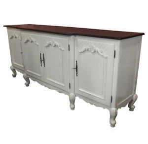 French Furniture Cabinet Buffet 4 Doors - Mahogany Sideboard Antique Reproduction Furniture.