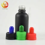 Frosted black 30 ml glass dropper bottles with tube e liquid glass bottle 30 ml