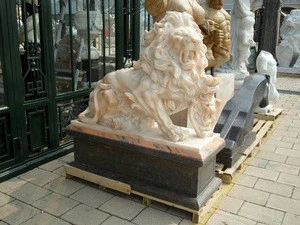 Garden Sculptures Stone Carving Life Size Stone Lion Statue(YL-D241)