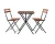Import Garden Table + Two Chairs,Outdoor Folding Furniture Wooden Bistro Set from China