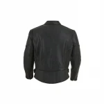 Genuine Cool Zipper Embroidered Leather Biker Jacket