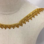 Gold Glittery Gimp Braided Trim French Gimp Braided Scroll Braid Trim Decorative Embellishment Trim