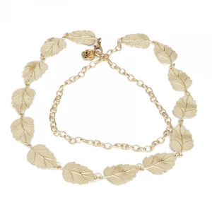 gold leaf belt fashion metal tree leaf decoration waist chain for party wedding belts