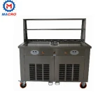 Good Feedback Fried Ice Cream/ice Cream Roll Making Machine With Topping Cooling Tanks