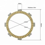Good Material 3mm Thickness Inner Diameter 91mm Kevlar Fiber Motorcycle Clutch Plate in Engine for Baja 205 3W4S S211