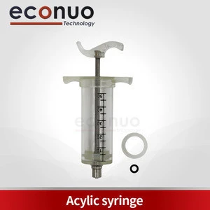 Good quality 50ml plastic acrylic syringe Steel Veterinary Animal Syringe Without Dose Nut
