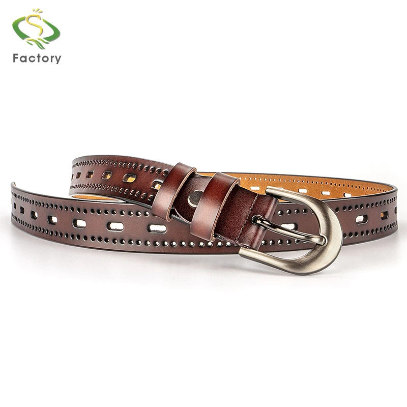 Good quality women&#x27;s pin buckles belt fashion belts for women jeans belt Genuine Leather