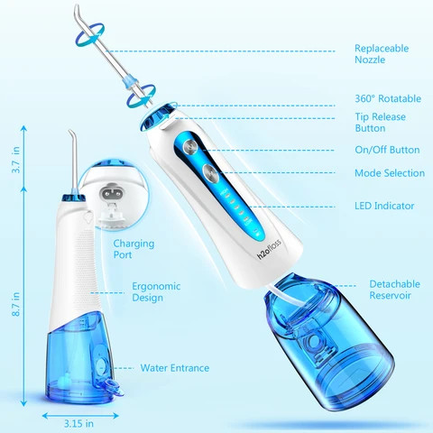 H2ofloss 140PSI High Pulse 300ml Tank Water Jet Flosser Electric Oral Irrigator Wholesale Portable Water flosser