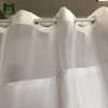 Hafei white plain double layer plastic hookless waterproof hotel shower curtain