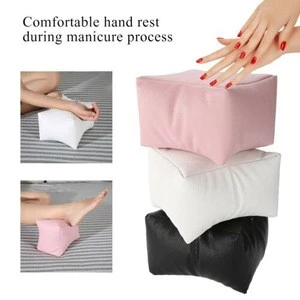 Hand Rest Cushion Pillow Pink Soft PU Leather Foot Hand Holder Dual Use Manicure Nail Art Equipment