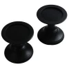 Handcrafted Wooden Pillar Duco Paint Candle Holders - Set of 2 - Shiny Black