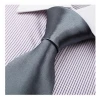 Handmade Fashion Cheap Mens Solid Color Black Shiny Satin Polyester Silk Neck Ties for Sale