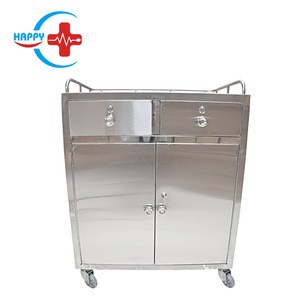HC-M044 hospital Stainless Steel medical trolley surgical cart operating instrument drug delivery cart with drawer